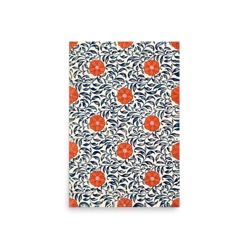 Flower pattern from Examples of Chinese Ornament by Owen Jones, selected from South Kensington Museum objects, featuring intricate floral motifs.