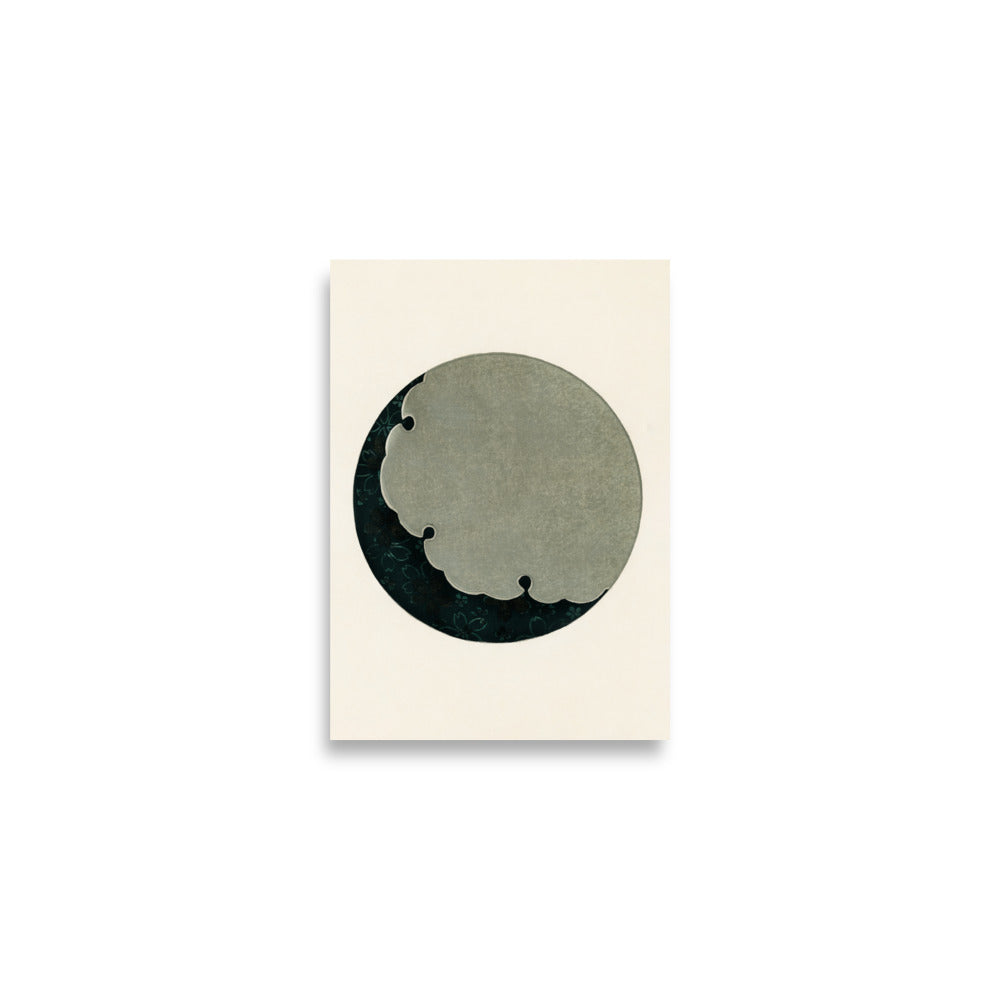 Moon illustration from Shin Bijutsukai, showcasing celestial beauty and intricate Japanese design.