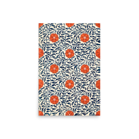 Flower pattern from Examples of Chinese Ornament by Owen Jones, selected from South Kensington Museum objects, featuring intricate floral motifs.