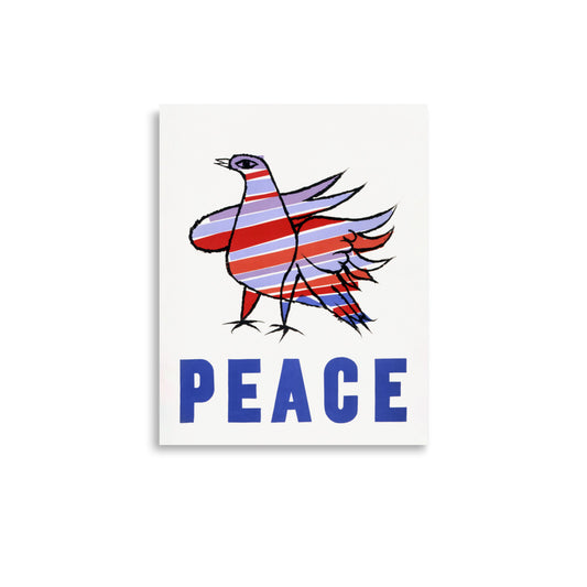 McCarthy Peace Poster (1968) by Ben Shahn, featuring a peace dove in purple tones, symbolizing hope and unity during a political campaign.